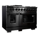 Kucht KX Gemstone 48-Inch Freestanding Propane Gas Dual Fuel Range with 8 Burners, 6.7 Cu. Ft. Oven Capacity in Titanium Stainless Steel (KXD48/LP-TT)
