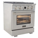Kucht Horus 30-Inch Dual Fuel Range in Propane Gas with  4.2 cu. ft. Electric Oven & 4 Gas Burners in Stainless Steel with Digital Thermostat (KXP30-SS/LP)