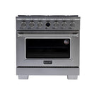 Kucht Horus 36-Inch Dual Fuel Range with 5.2 cu. ft. Electric Oven and 6 Gas Burners in Stainless Steel with Digital Thermostat (KXP36-SS)