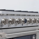 Kucht Horus 36-Inch Dual Fuel Range with 5.2 cu. ft. Electric Oven and 6 Gas Burners in Stainless Steel with Digital Thermostat (KXP36-SS)