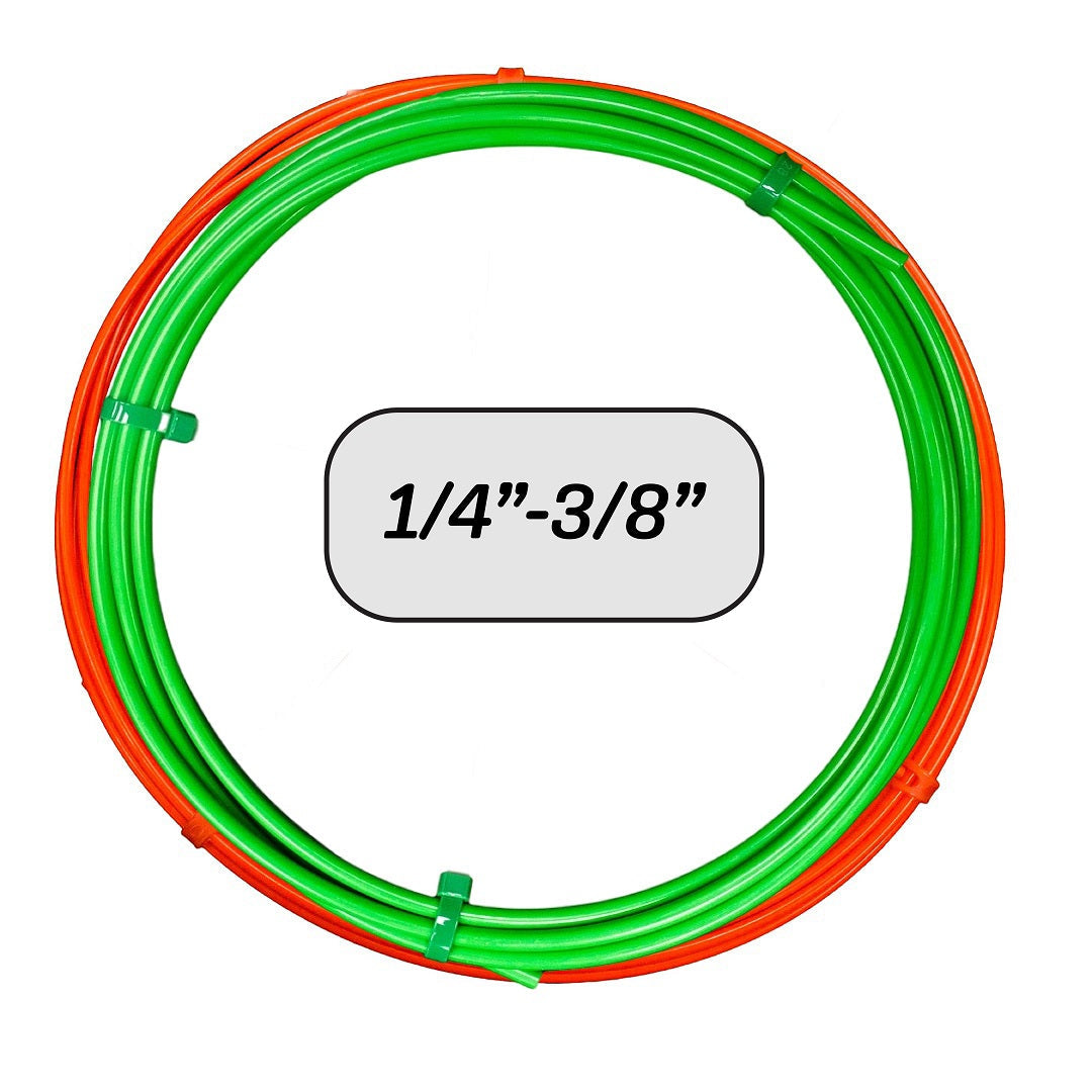 Coiled tubes (green/orange/red), size 1/4"-3/8"