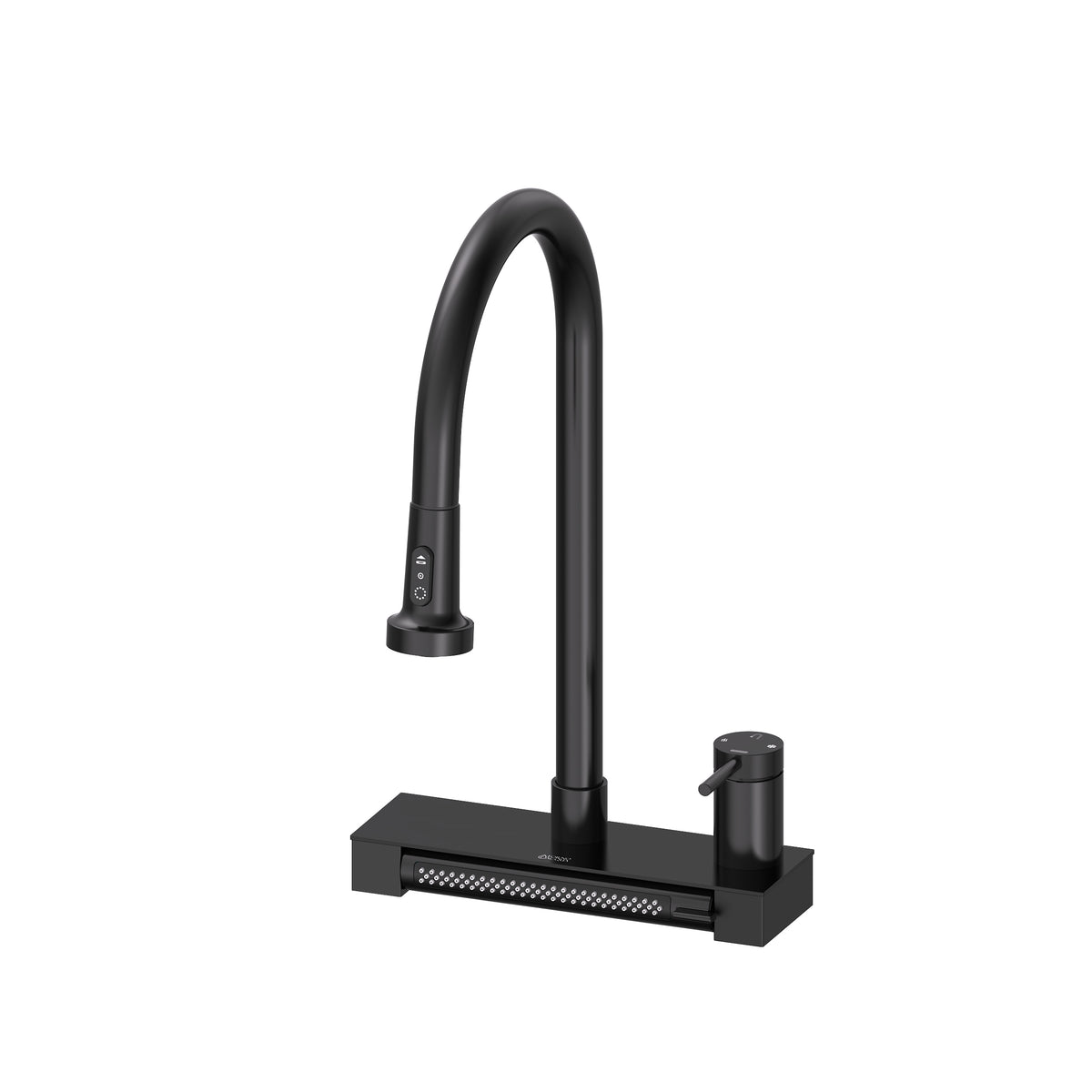FORNO ACQUA 4 Function Waterfall Pull-Down Kitchen Faucet in Black (FCWRMBKD1)