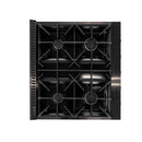 Kucht 2-Piece Appliance Package - 30-Inch Natural Gas Range with 4.2 Cu. Ft. Oven & Wall Mount Range Hood in Dark Titanium Stainless Steel with Gold Accents
