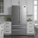 Kucht 5-Piece Appliance Package - 48-Inch Dual Fuel Range in Propane Gas, 36-Inch Refrigerator, Dishwasher, Wall Mount Range Hood & Microwave Drawer in Stainless Steel