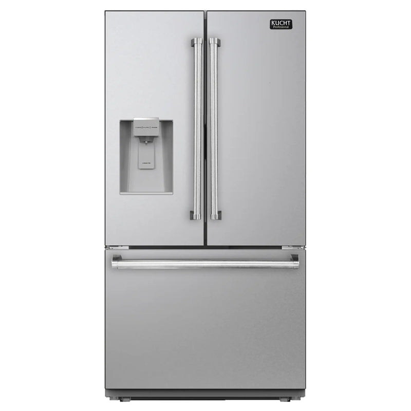 Kucht 36-Inch Standard Depth Freestanding French Door 28.9 Cu. Ft. Refrigerator with Ice and Water Dispenser in Stainless Steel (KR900X)