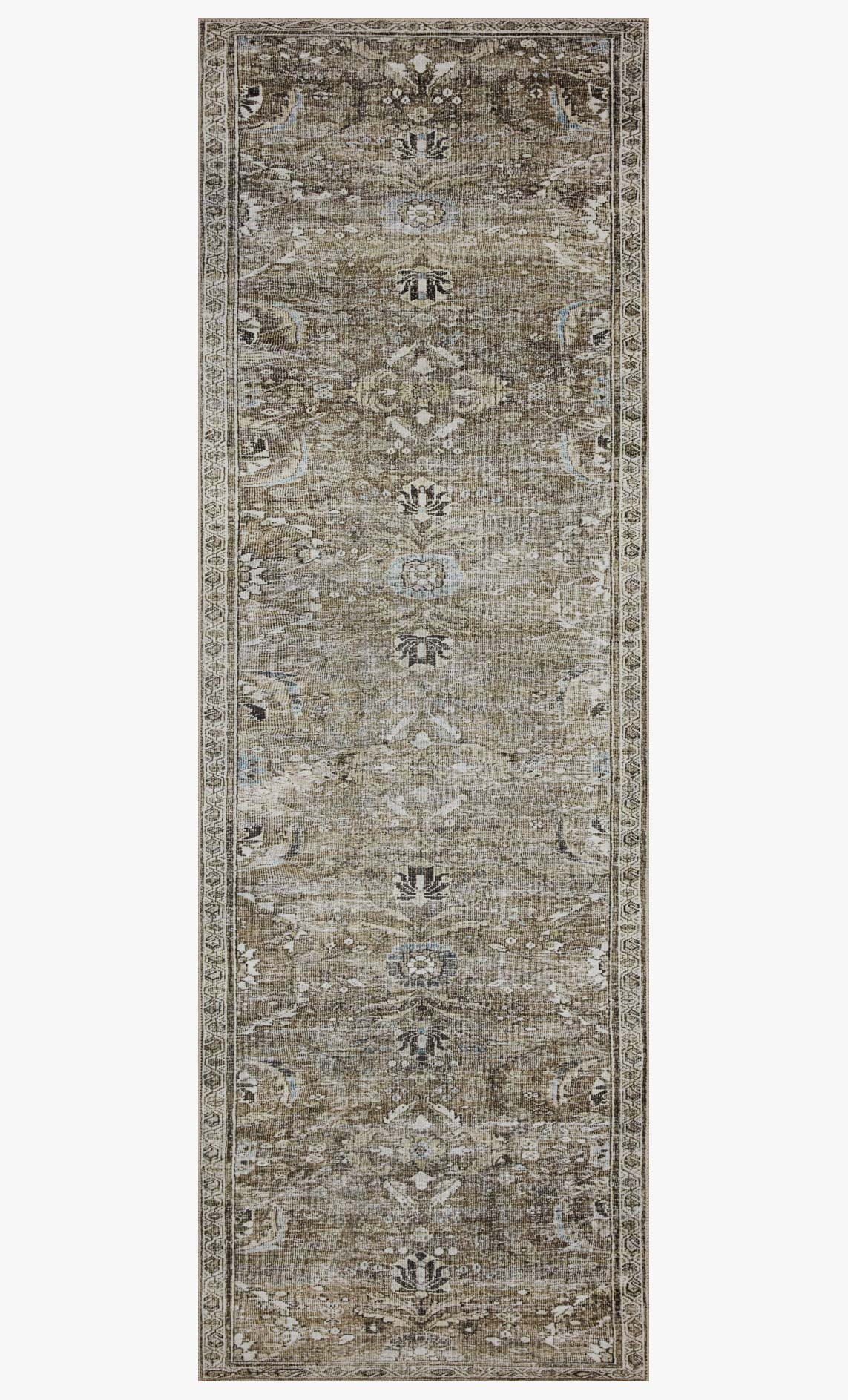Rectangular traditional area rug with distressed medallion pattern in antique gray tones