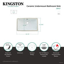 Kingston Brass Courtyard 18-1/4" Ceramic Rectangular Undermount Bathroom Sink, White (LB18127)
