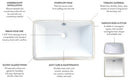 Kingston Brass Courtyard 18-1/4" Ceramic Rectangular Undermount Bathroom Sink, White (LB18127)