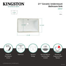 Kingston Brass Castillo 21-1/8" Ceramic Rectangular Undermount Bathroom Sink, White (LB21137)