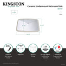 Kingston Brass Forum 16-9/16" Ceramic Rectangular Undermount Bathroom Sink, White (LB24157)