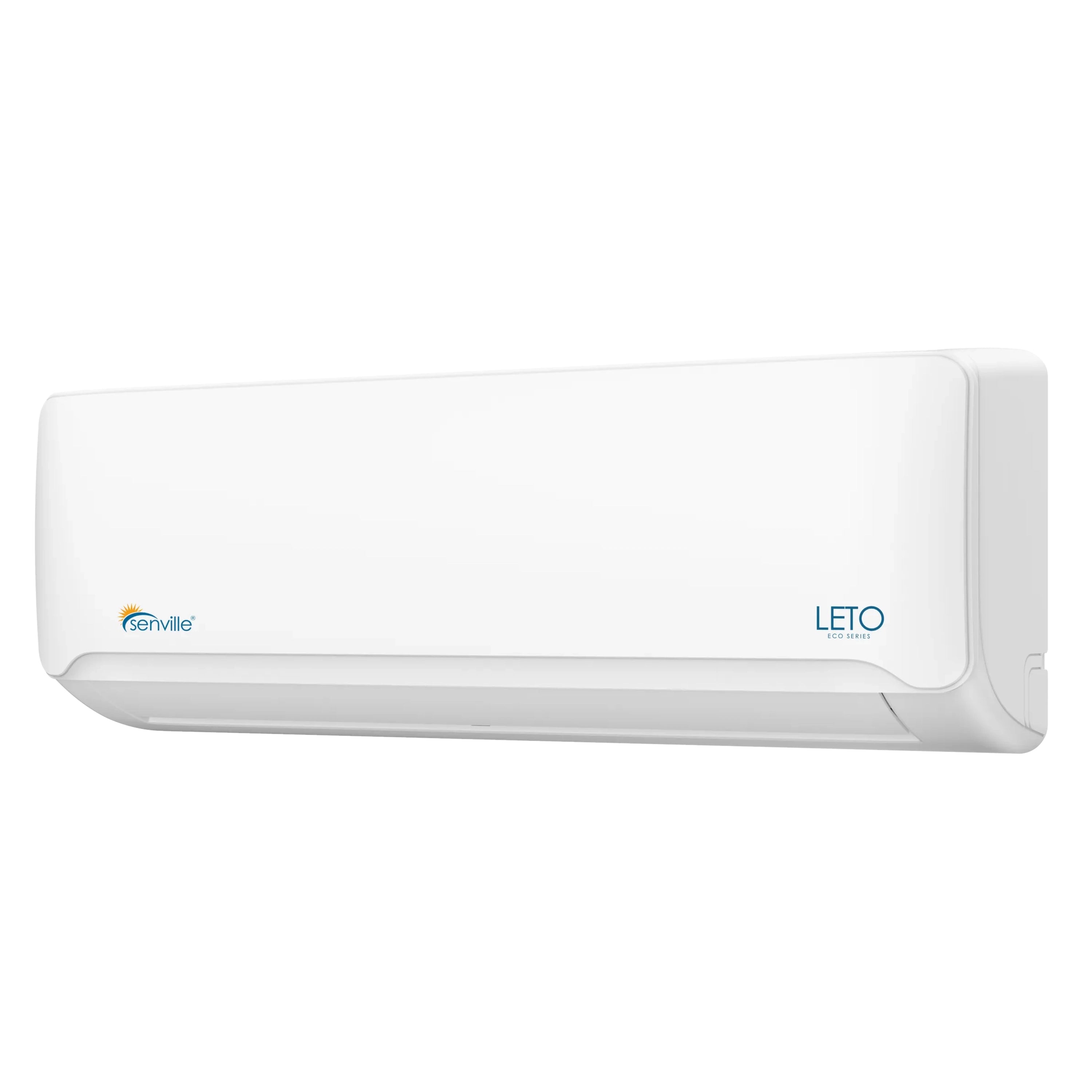 Wall-mounted mini split air handler, white LETO indoor unit with Senville logo