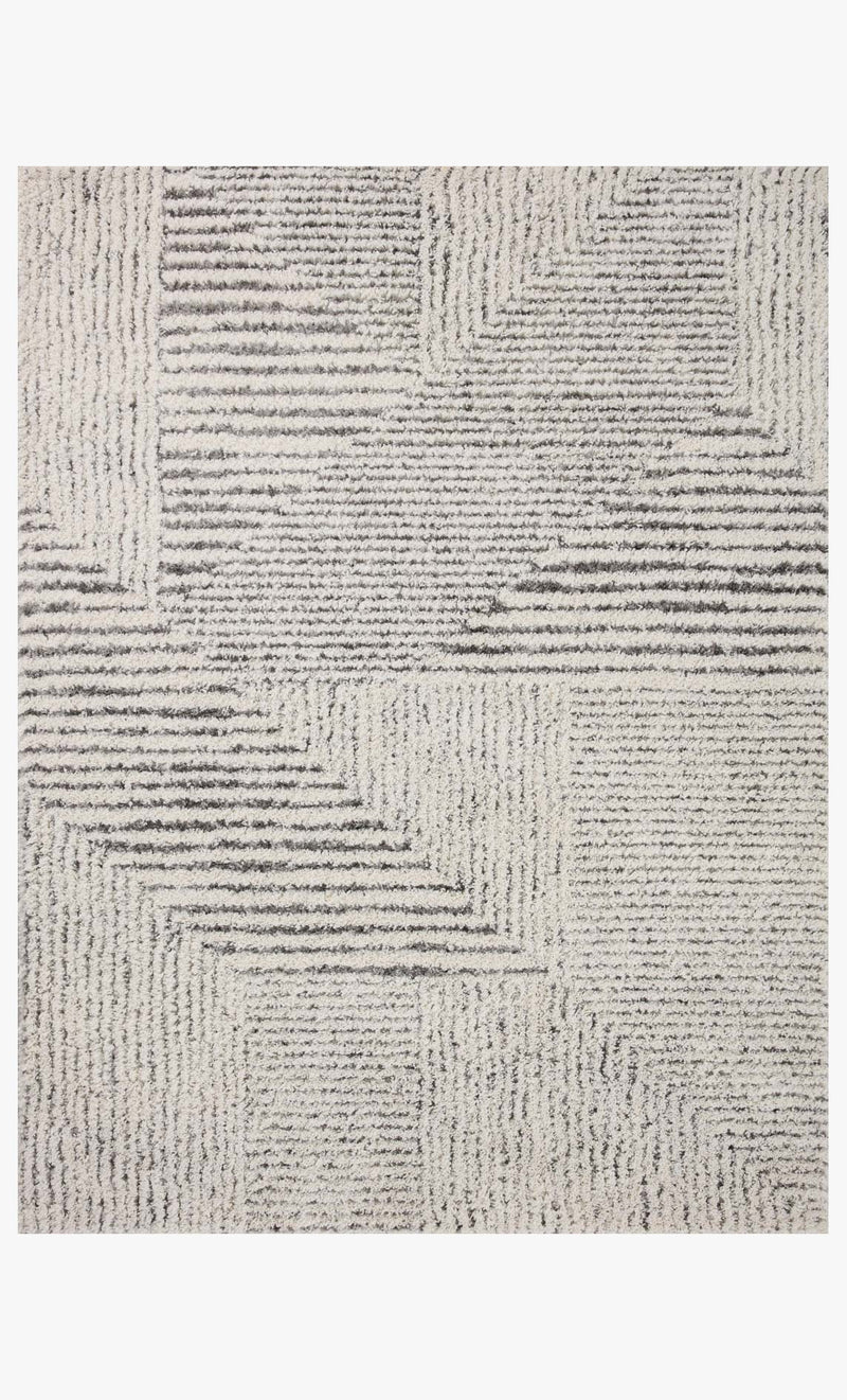 Loloi Levitt Shags in Ivory and Grey 7'10" x 10' Area Rug (LEV-02)