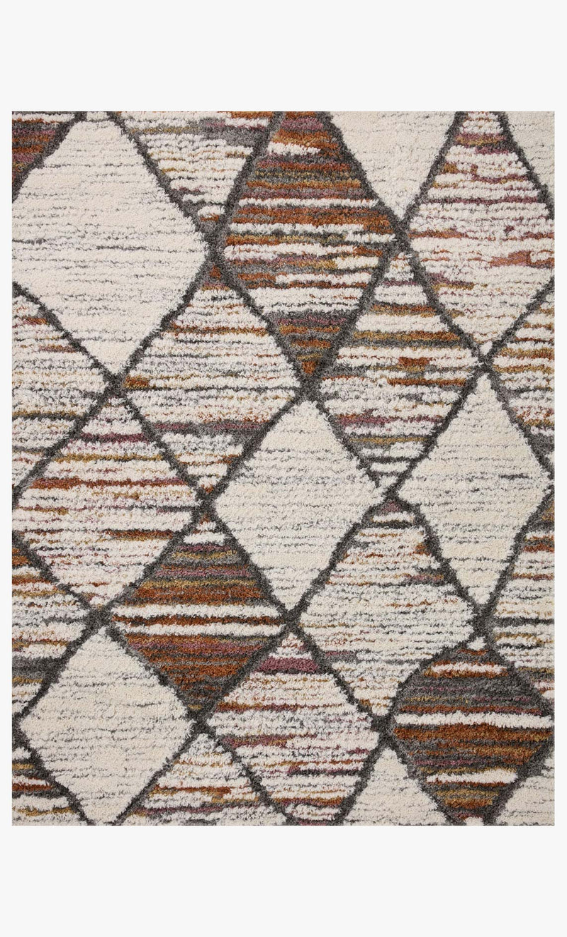 Loloi Levitt Shags in Ivory and Fiesta 4' x 6' Accent Rug (LEV-05)