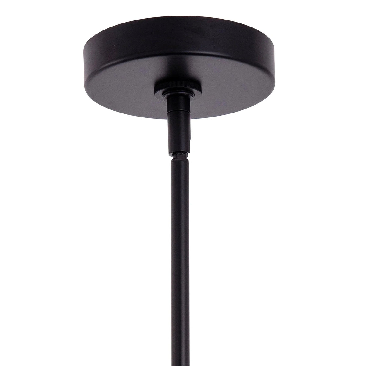Black ceiling canopy and stem for 1-light metal pendant light