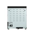 Propane range rear panel with ventilation vents and connections