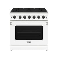 Thor Kitchen 36-Inch Propane Range in White (LRG3601UWLP)