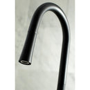 Kingston Brass Gourmetier New York Single-Handle Pull-Down Kitchen Faucet, Matte Black (LS2720NYL)