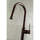 Kingston Brass Gourmetier New York Single-Handle Pull-Down Kitchen Faucet, Oil Rubbed Bronze (LS2725NYL)
