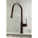 Kingston Brass Gourmetier New York Single-Handle Pull-Down Kitchen Faucet, Oil Rubbed Bronze (LS2725NYL)