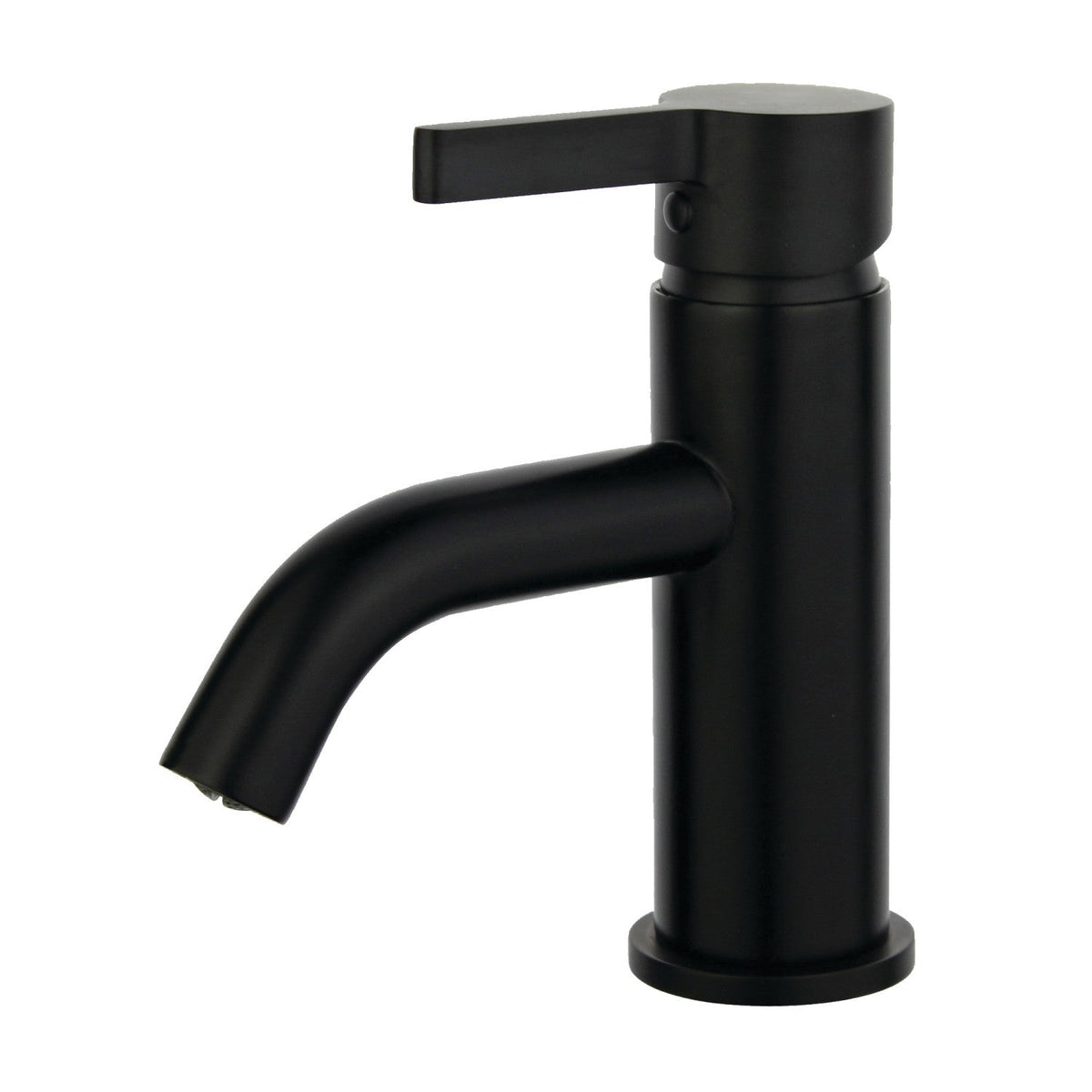 Continental One-Handle Single-Hole Bathroom Faucet with Push Pop-Up Drain in Matte Black