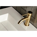 Kingston Brass Concord One-Handle Single-Hole Bathroom Faucet with Push Pop-Up Drain, Brushed Brass (LS8223DL)