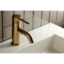 Kingston Brass Concord One-Handle Single-Hole Bathroom Faucet with Push Pop-Up Drain, Brushed Brass (LS8223DL)