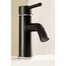Kingston Brass Concord One-Handle Single-Hole Bathroom Faucet with Push Pop-Up Drain, Matte Black/Polished Chrome (LS8227DL)