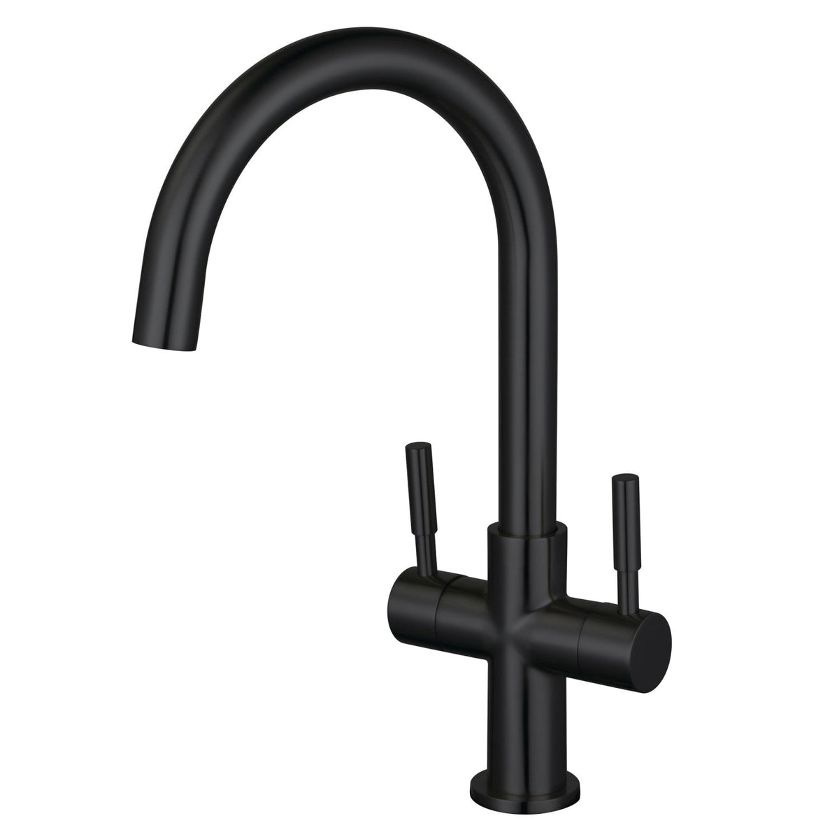 Fauceture Concord Double-Handle Vessel Sink Faucet in Matte Black