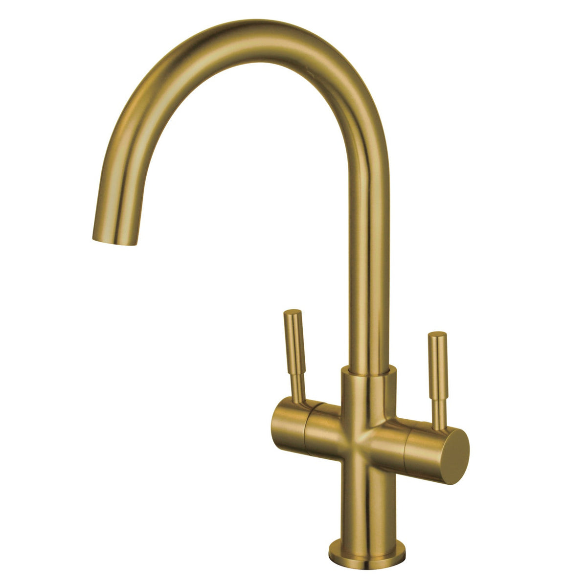Fauceture Concord Double-Handle Vessel Sink Faucet in Brushed Brass