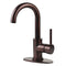 Kingston Brass Concord One-Handle Single-Hole Bathroom Faucet with Deck Plate and Push Pop-Up Drain, Oil Rubbed Bronze (LS8435DL)