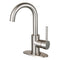 Kingston Brass Concord One-Handle Single-Hole Bathroom Faucet with Deck Plate and Push Pop-Up Drain, Brushed Nickel (LS8438DL)
