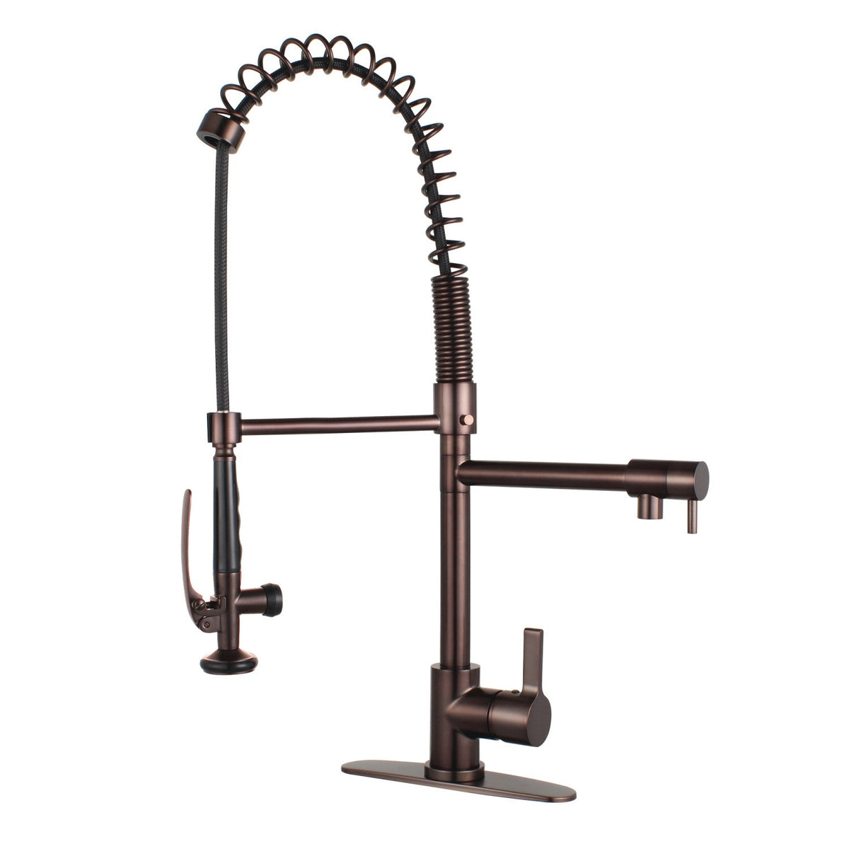 Gourmetier Continental Single-Handle Deck-Mount Pre-Rinse Kitchen Faucet with Pot Filler in Oil Rubbed Bronze