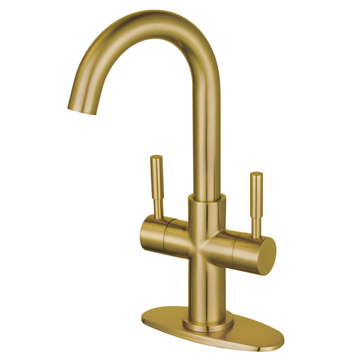 Concord Double-Handle Bar Faucet in Brushed Brass
