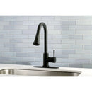 Kingston Brass Gourmetier Concord Single-Handle Pull-Down Kitchen Faucet, Matte Black (LS8720DL)