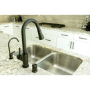 Kingston Brass Gourmetier Concord Single-Handle Pull-Down Kitchen Faucet, Matte Black (LS8720DL)