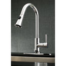 Kingston Brass Gourmetier Concord Single-Handle Pull-Down Kitchen Faucet, Polished Chrome (LS8721DL)