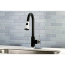 Kingston Brass Gourmetier Concord Single-Handle Pull-Down Kitchen Faucet, Matte Black/Polished Chrome (LS8727DL)