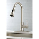 Kingston Brass Gourmetier Concord Single-Handle Pull-Down Kitchen Faucet, Brushed Nickel (LS8728DL)