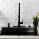 Kingston Brass Gourmetier Continental Single-Handle Deck-Mount Pre-Rinse Kitchen Faucet, Matte Black (LS8770CTL)