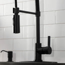 Kingston Brass Gourmetier Continental Single-Handle Deck-Mount Pre-Rinse Kitchen Faucet, Matte Black (LS8770CTL)