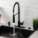 Kingston Brass Gourmetier Continental Single-Handle Deck-Mount Pre-Rinse Kitchen Faucet, Matte Black (LS8770CTL)
