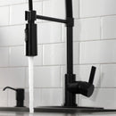 Kingston Brass Gourmetier Continental Single-Handle Deck-Mount Pre-Rinse Kitchen Faucet, Matte Black (LS8770CTL)
