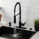 Kingston Brass Gourmetier Continental Single-Handle Deck-Mount Pre-Rinse Kitchen Faucet, Matte Black (LS8770CTL)