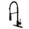 Kingston Brass Gourmetier Concord Single-Handle Deck-Mount Pre-Rinse Kitchen Faucet, Matte Black (LS8770DL)