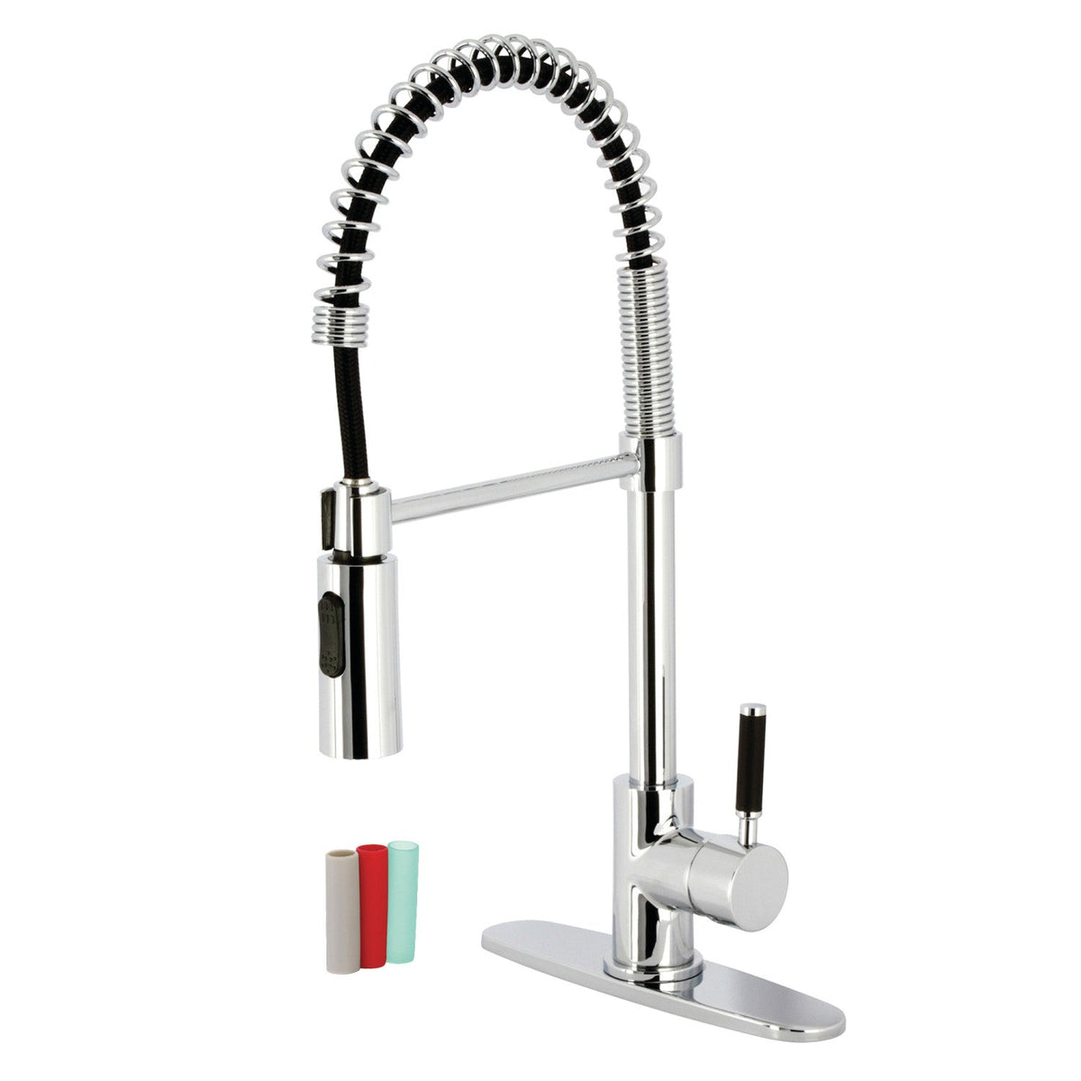Gourmetier Kaiser Single-Handle Deck-Mount Pre-Rinse Kitchen Faucet in Polished Chrome