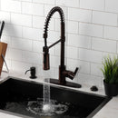 Kingston Brass Gourmetier Continental Single-Handle Deck-Mount Pre-Rinse Kitchen Faucet, Oil Rubbed Bronze (LS8775CTL)