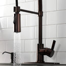 Kingston Brass Gourmetier Continental Single-Handle Deck-Mount Pre-Rinse Kitchen Faucet, Oil Rubbed Bronze (LS8775CTL)