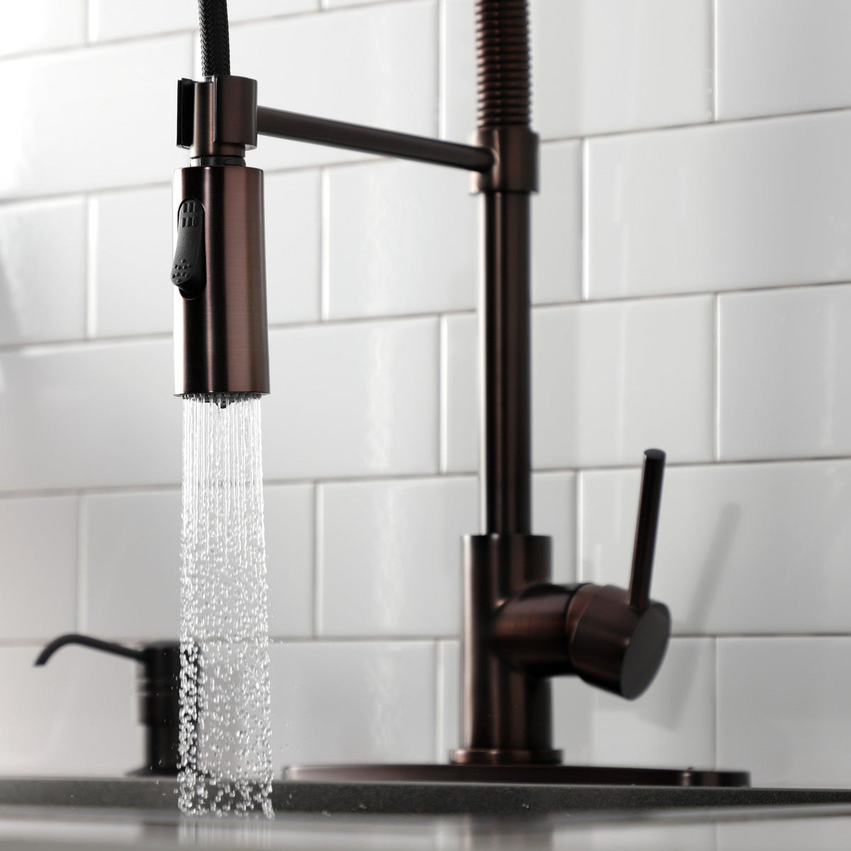 Gourmetier Concord Single-Handle Deck-Mount Pre-Rinse Kitchen Faucet in Oil Rubbed Bronze