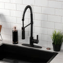 Kingston Brass Gourmetier Continental Single-Handle Deck-Mount Pre-Rinse Kitchen Faucet, Naples Bronze (LS8776CTL)