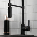 Kingston Brass Gourmetier Continental Single-Handle Deck-Mount Pre-Rinse Kitchen Faucet, Naples Bronze (LS8776CTL)